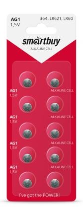 Батарейка AG1 Smartbuy LR621 364A Батарейка AG1 Smartbuy LR621 364A