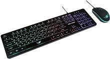 Уценка - Проводной игровой набор KMGK-1707U BLACK Dialog Gan-Kata - клавиатура + опт. мышь с RGB подсветкой 