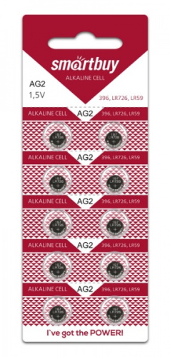 Батарейка AG2 Smartbuy BL10 (10/2000) (10шт)
