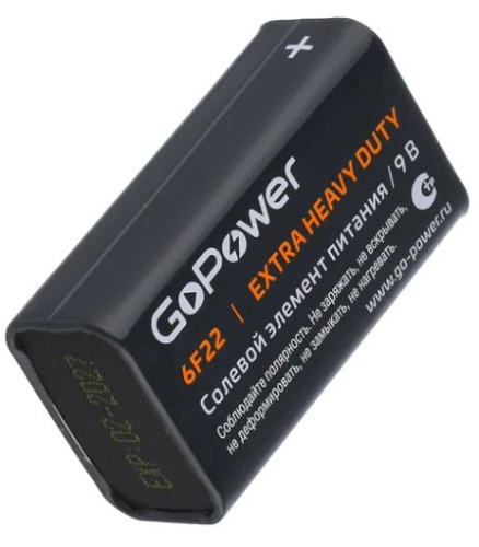 Батарейки GoPower 9V крона (00-00015598) (1шт) фото 2