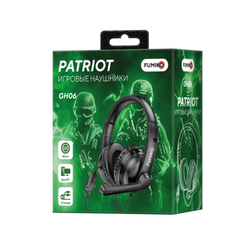 Игровые наушники FUMIKO PATRIOT черные фото 6