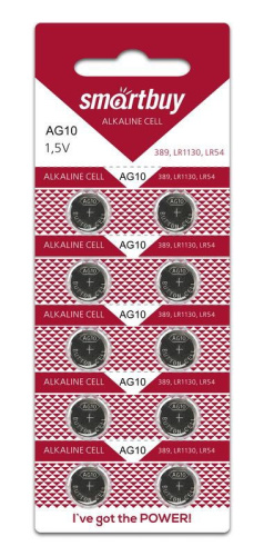 Батарейка Smartbuy AG10 BL10 (10/2000) Батарейка Smartbuy AG10 BL10 (10/2000)