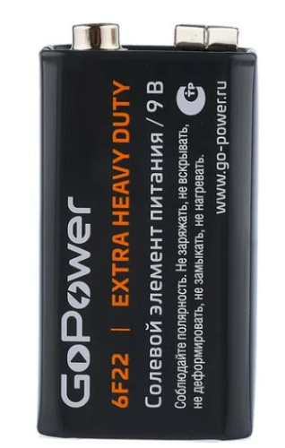 Батарейки GoPower 9V крона (00-00015598) (1шт) фото 3